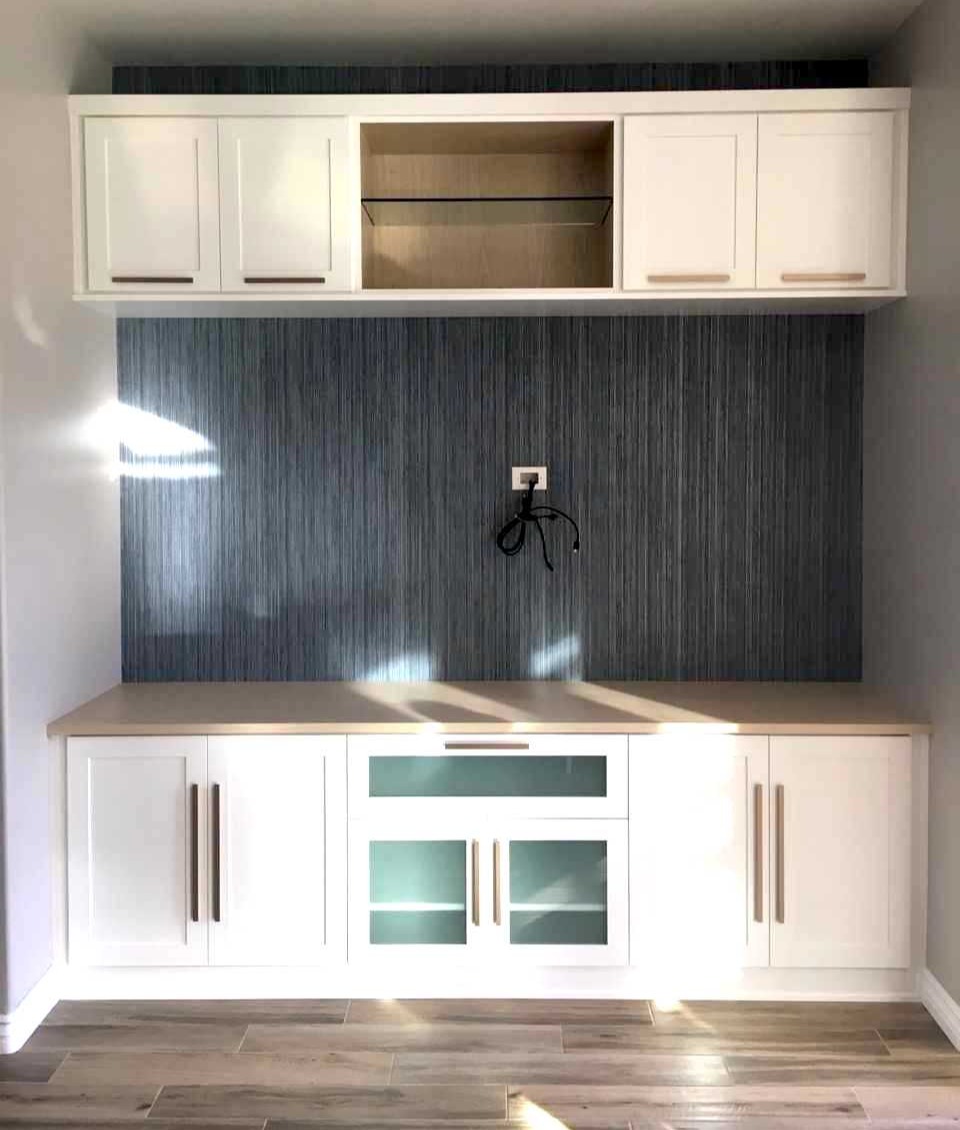 custom built traditional media center with tv