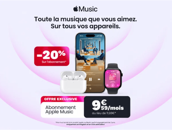 -20 % sur Apple Music avec votre produit Apple ou Beats