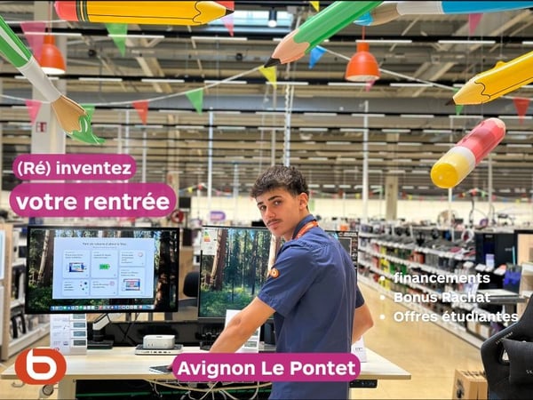 Rentrée des classes 2025 à Boulanger Avignon Le Pontet. Offres étudiantes, réductions et financements sur informatique, électroménager, high-tech et équipements pour la maison afin de bien s’équiper à petit prix.