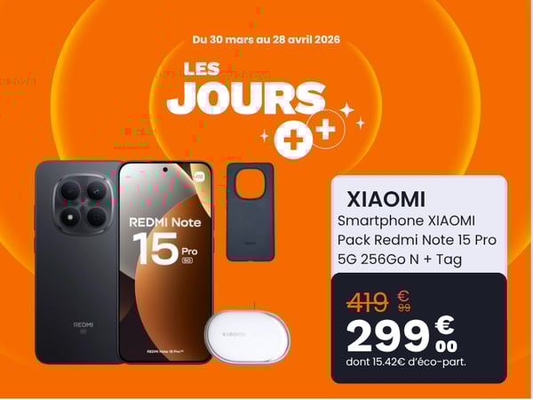 Smartphone XIAOMI Pack Redmi Note 15 Pro 5G 256Go N + Tag