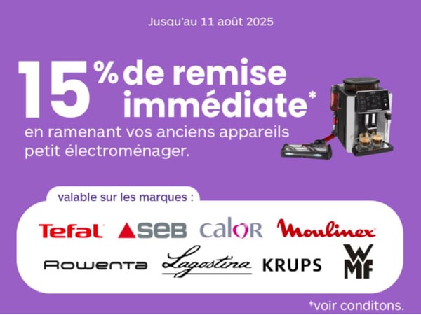 15 % de remise immédiate