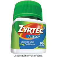 Save $10.00 when you buy ONE (1) Adult ZYRTEC® allergy product, any variety (90ct). Excludes trial & travel sizes - Exp. 5/30/24