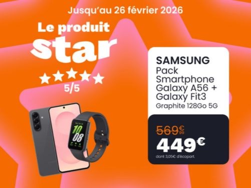 SAMSUNG Pack A56 Noir 128Go + Fit 3 chez Boulanger Vendenheim Reichstett !
