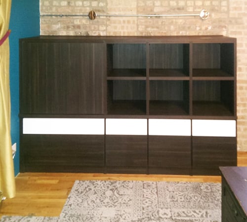 Brown and White Built-In