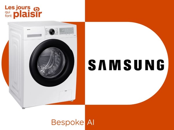 Une machine à laver Samsung mise en avant à l'occasion d'une promotion chez Boulanger Toulouse