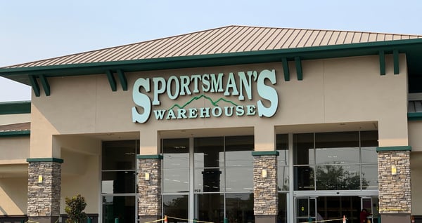 The front entrance of Sportsman's Warehouse in Brentwood