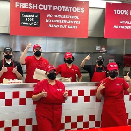 Crew at Five Guys in Hauppauge, NY.