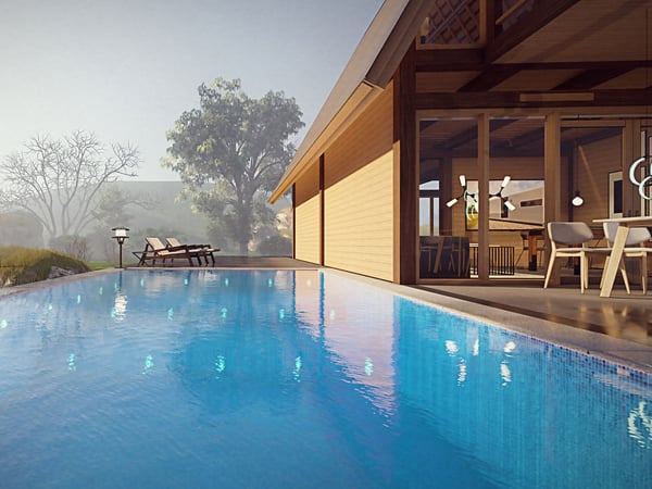maison écologique avec piscine