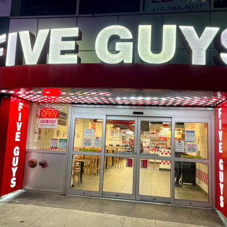 Five Guys at 329 Yonge Street in Toronto.