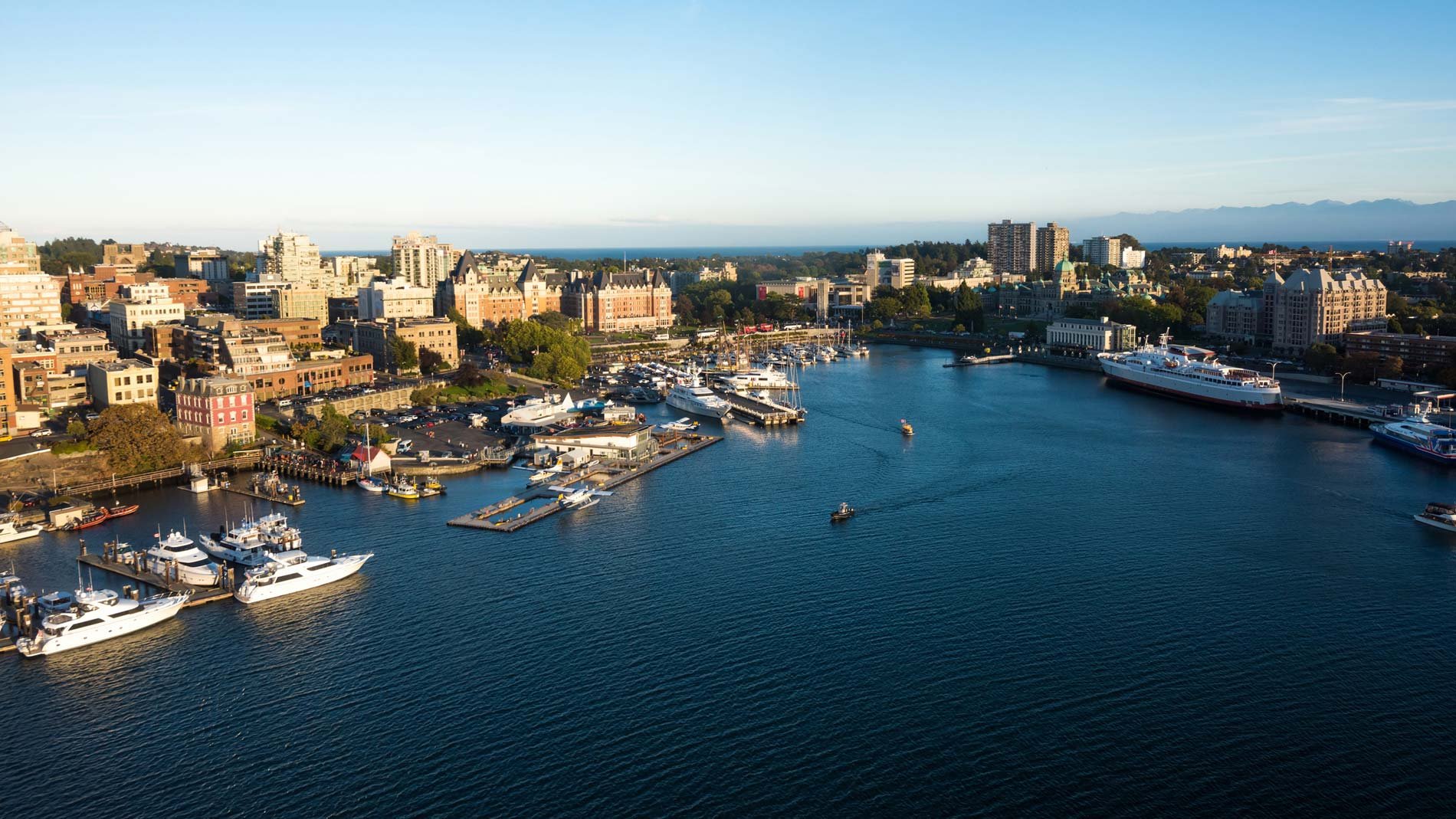 The harbour during the day in Victoria, British Columbia