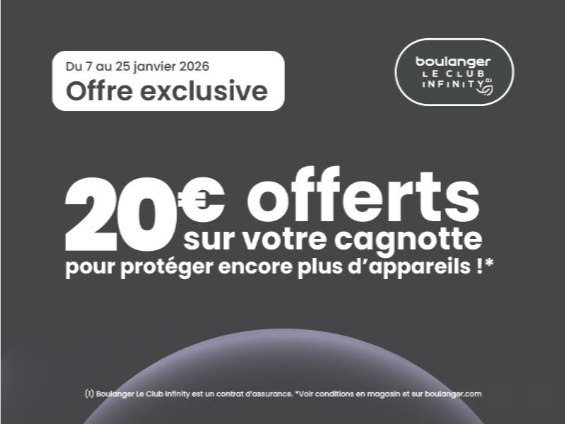 ! 20€ cagnottés pour les clients Infinity Maison !