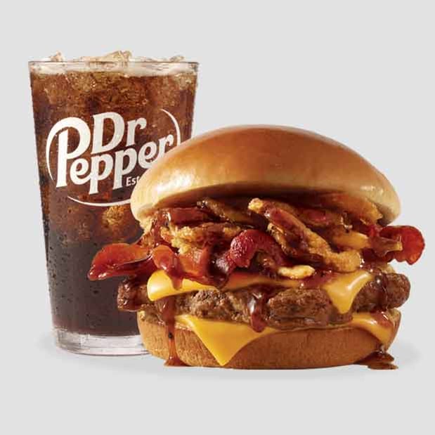 Wendy's Bourbon Bacon Cheeseburger & Dr. Pepper