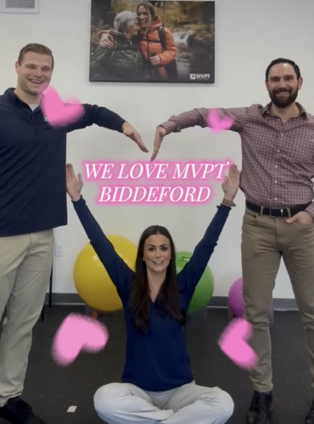 Domenic S, Kaitlyn W, Andrew G. February 2026.  We Love Biddeford MVPT. Physical Therapy. Valentine's Day