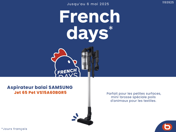 Aspirateur balai SAMSUNG Jet 65 Pet VS15A60BGR5