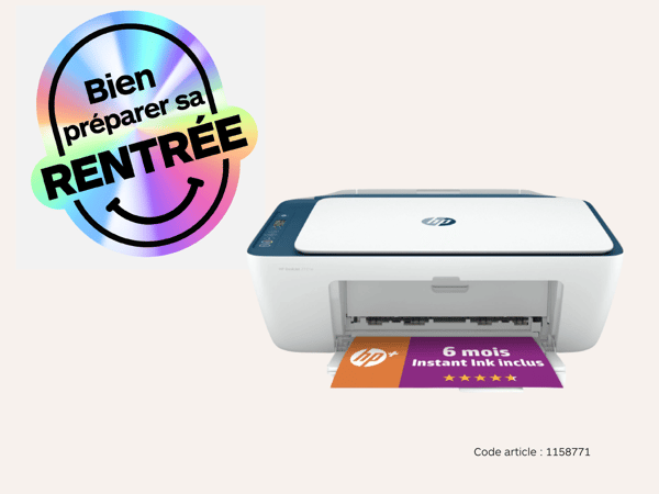 Imprimante jet d'encre HP Deskjet 2721e éligible Instant Ink Boulanger Compiègne
