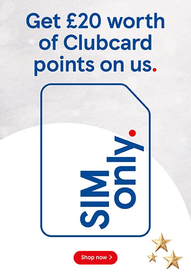 Tesco Mobile SIM Only Clubcard Price Christmas Deals Shop now