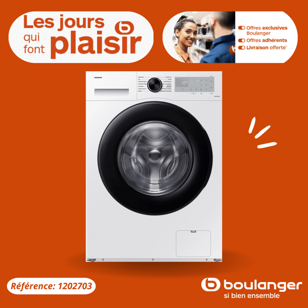 Lave linge hublot SAMSUNG WW80CGC04DAH Bespoke AI