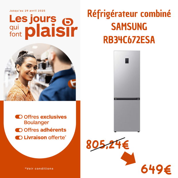 Réfrigérateur combiné SAMSUNG RB34C672ESA