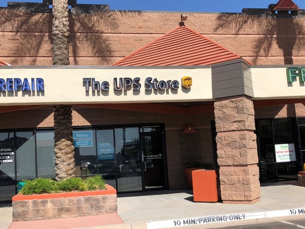 Exterior storefront image of The UPS Store #6945 in Gilbert, AZ