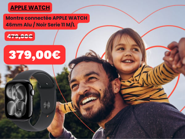 Montre connectée APPLE WATCH 46mm Alu / Noir Serie 11 M/L