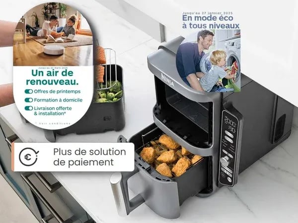 Découvrez notre large sélection d'airfryers à l'entrée de votre magasin Boulanger Bordeaux Libourne.