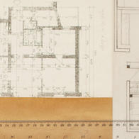 zoomed in view of a blueprint for an office