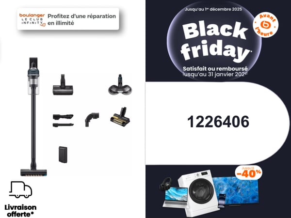 Aspirateur balai samsung offre black friday boulanger limoges