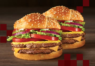 Two Double Checkerburgers/Rallyburgers with Cheese