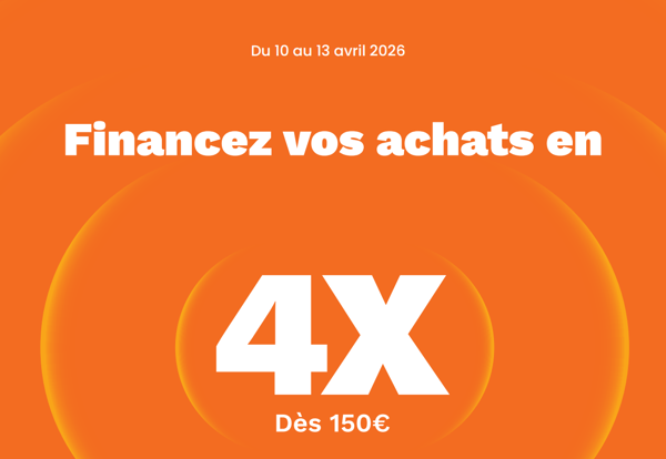 Financement en 4 fois avec frais dès 150€ jusqu'à 3000€