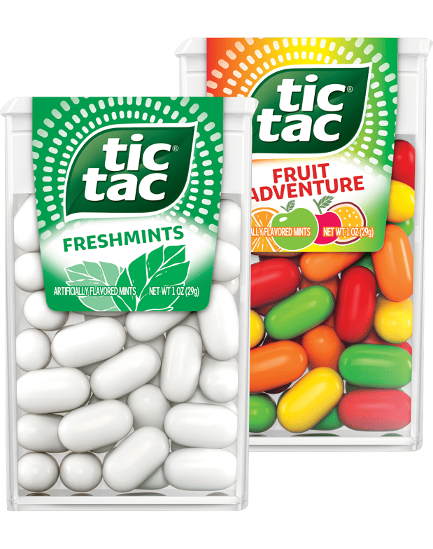 White Tic Tac Freshmints and Tic Tac Fruit Adventure mints
