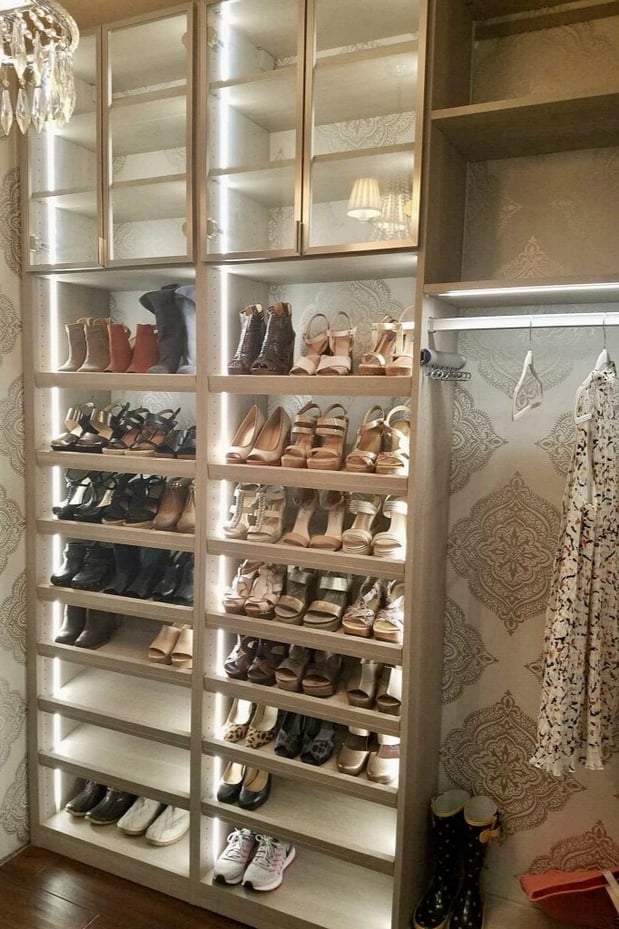 Custom closet shoe organization with drawer closet organizer California Closets New Orleans & Gulf Coast