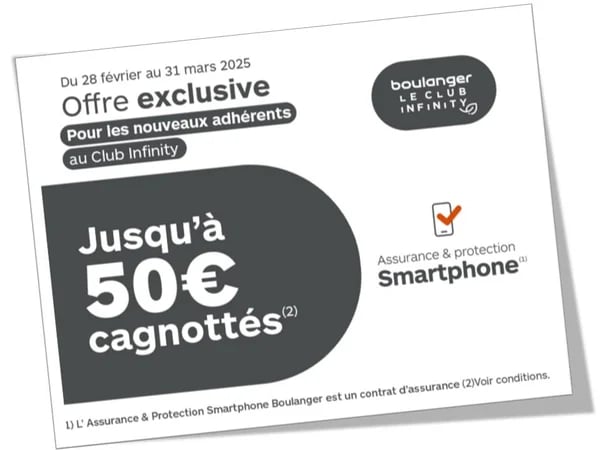 Cagnottage exceptionnel en adhérant au Club Infinity Smartphone