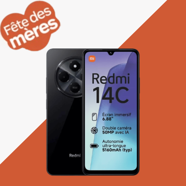Smartphone XIAOMI Redmi 14C 256Go Noir