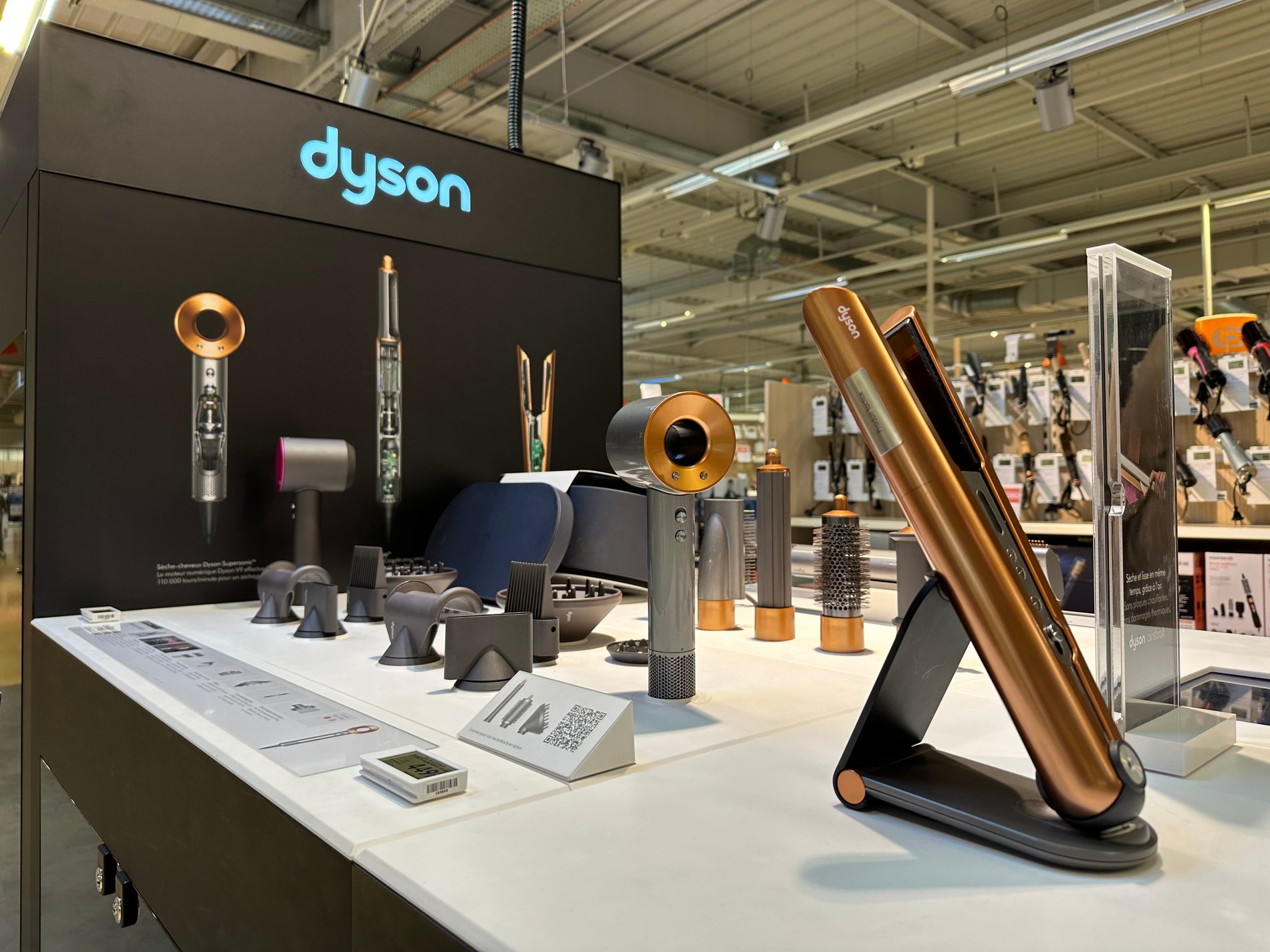 Démos beauté Dyson magasin Boulanger Toison d'Or