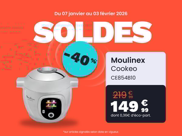 Cookeo MOULINEX CE854B10 gris 6 L, 6 modes de cuisson, 80 recettes