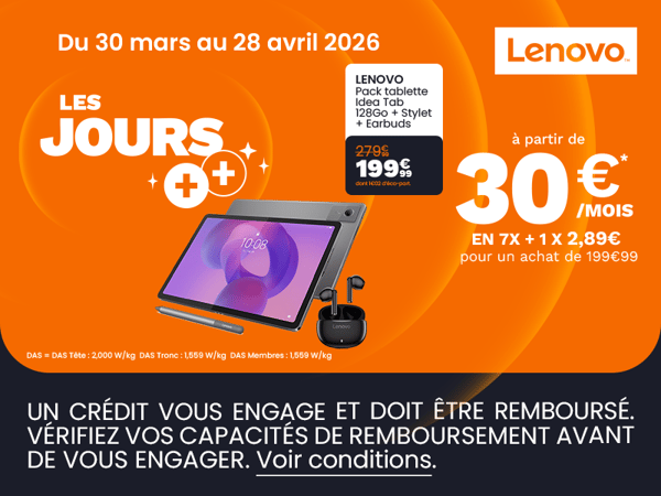 Tablette Android LENOVO Pack Idea Tab 128Go + Stylet + Earbuds