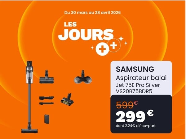 Aspirateur balai SAMSUNG Jet 75E Pro Silver VS20B75BDR5