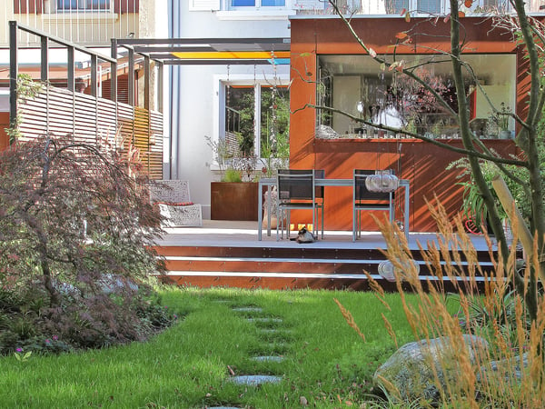 Sichtschutz Treppe Gartengestaltung - Salathé Rentzel Gartenkultur AG, Bahnhofstrasse 4, CH-4104 Oberwil