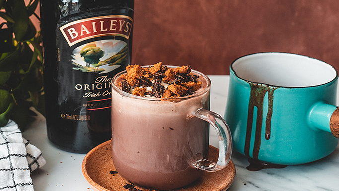 Baileys Hot Chocolate with Biscuit Spread