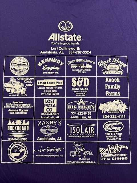 In September 2024, Our Allstate agency was proud to be the Top Sponsor for the Andalusia Car Show