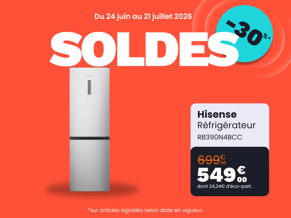 Réfrigérateur combiné HISENSE RB390N4BCC en promotion dans votre magasin boulanger lille
