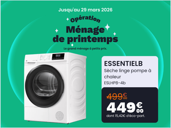 Sèche linge pompe à chaleur ESSENTIELB