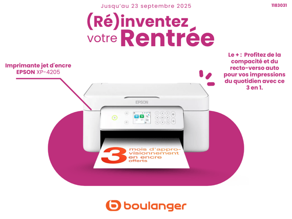 Imprimante jet d'encre EPSON XP-4205 dans votre magasin Boulanger Saint Omer !