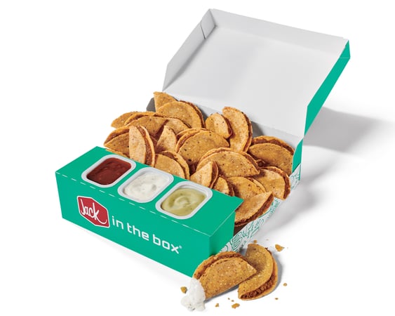 Good news for you and your Tiny Taco-loving friends, our new Tiny Taco Big Box is meant to share. And it comes with 25 Tiny Tacos and three delicious sauces: Taco, Creamy Avocado Lime, and Buttermilk Ranch. Take one dip cup each or share those, too. It’s your Tiny Taco Big Box. Make your own rules. As long as you share. Actually, that’s up to you, too.