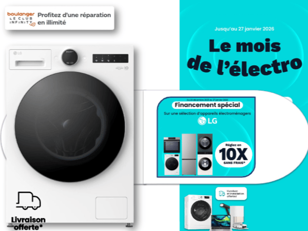 Visuel lave-linge LG en promotion –  Boulanger Angoulême - Champniers