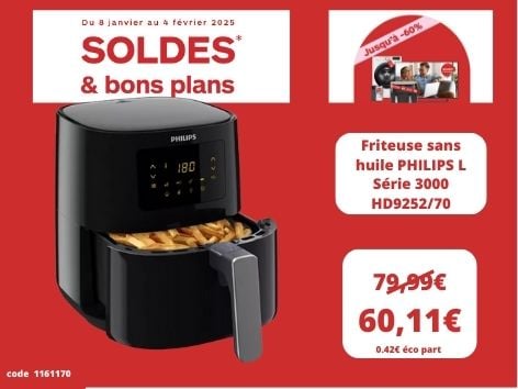découvrez la Friteuse sans huile PHILIPS L Série 3000 HD9252/70 dans votre magasin Boulanger Merlimont Le Comptoir