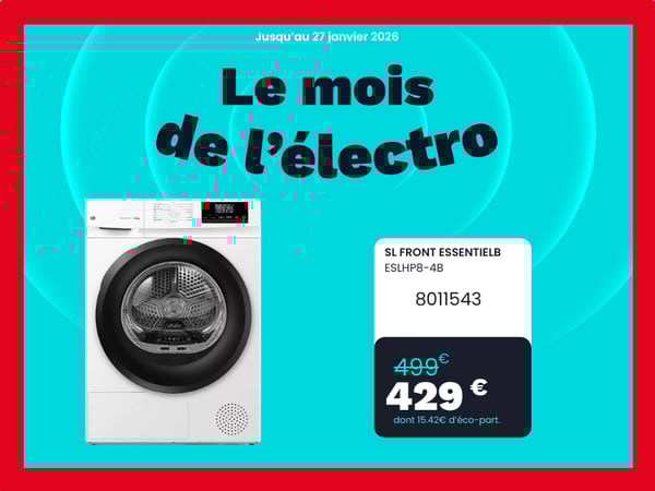 Sèche linge pompe à chaleur ESSENTIELB ESLHP8-4b