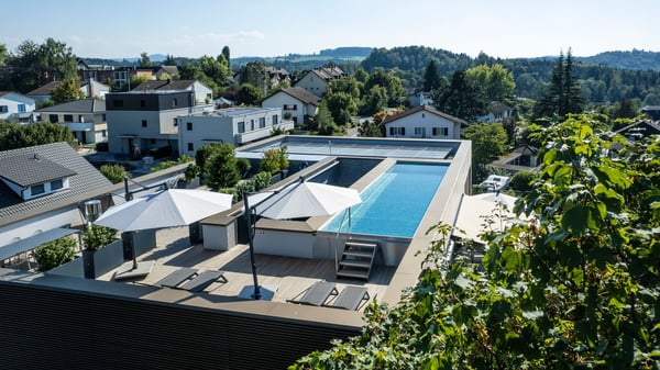 Rooftop - Pool aus Edelstahl