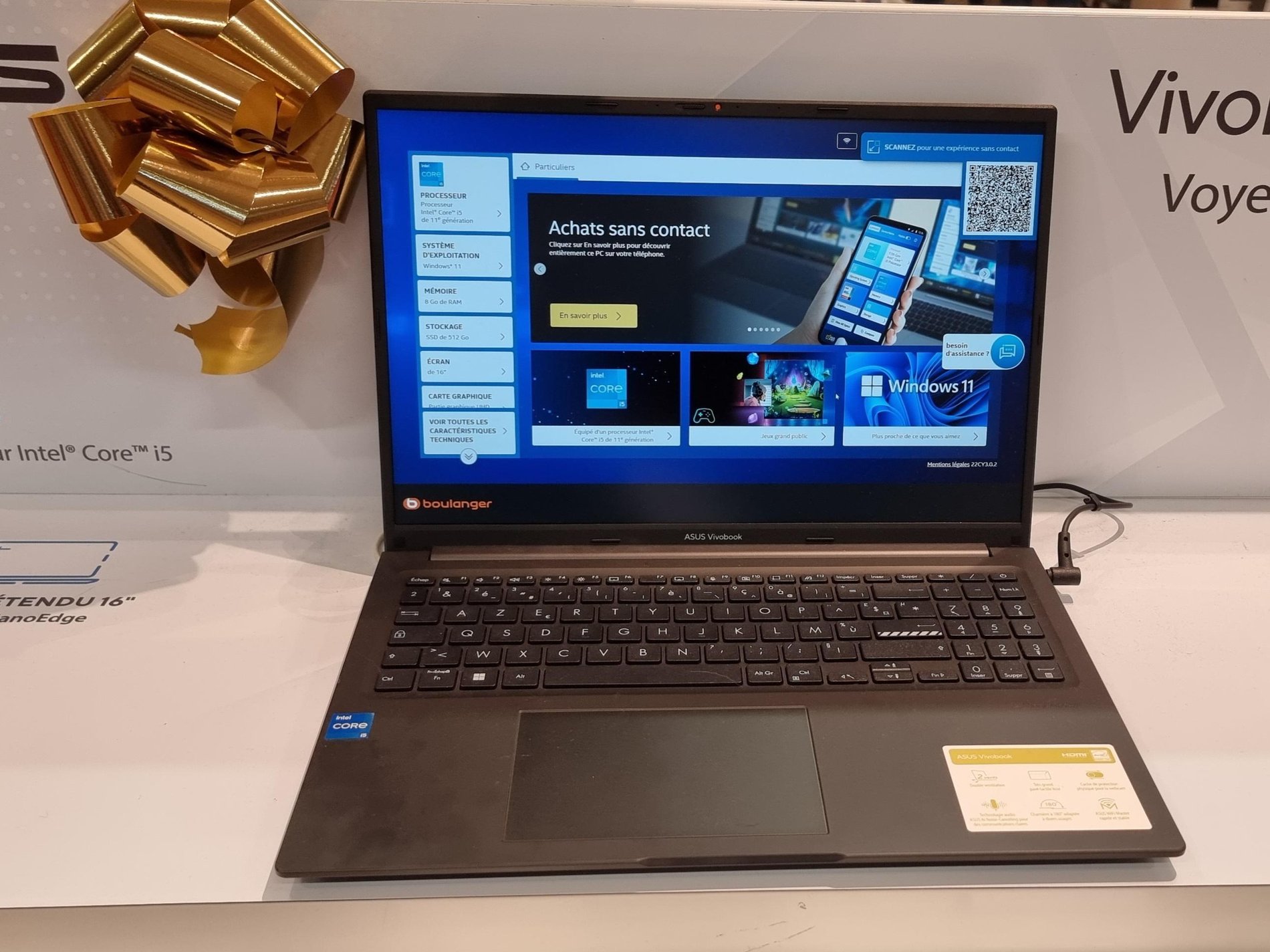 Asus vivobook qualité bonne marque
processeur intel