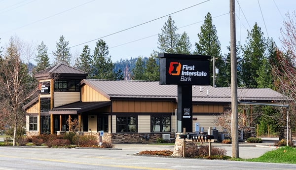 Exterior image of First Interstate Bank in Spirit Lake, ID.
